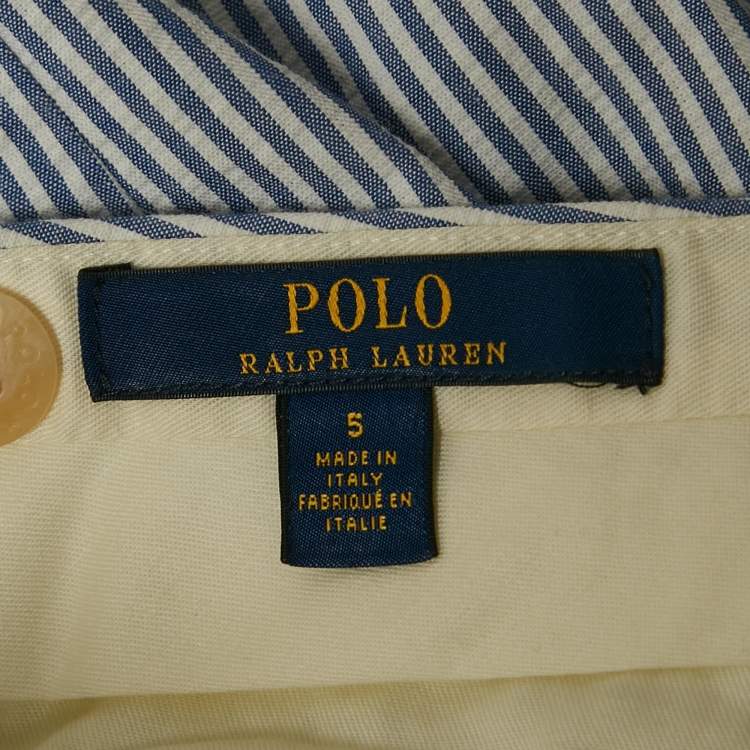 Pre Owned Polo Ralph Lauren Kids Blue Stripe Cotton Trousers 5 Yrs