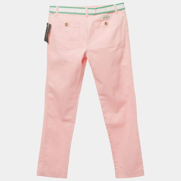 Pre Owned Polo Ralph Lauren Kids Pink Cotton Pants 12 Yrs