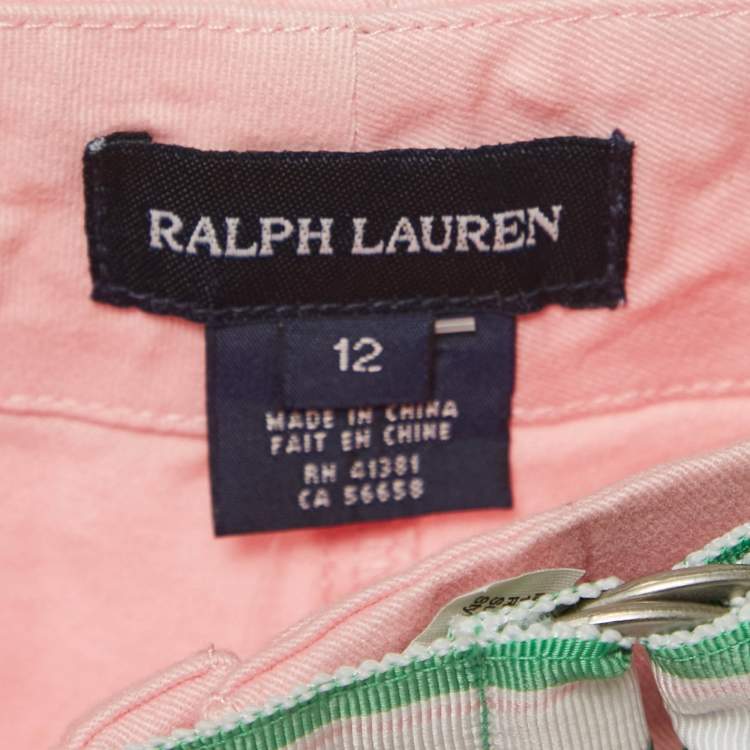 Pre Owned Polo Ralph Lauren Kids Pink Cotton Pants 12 Yrs