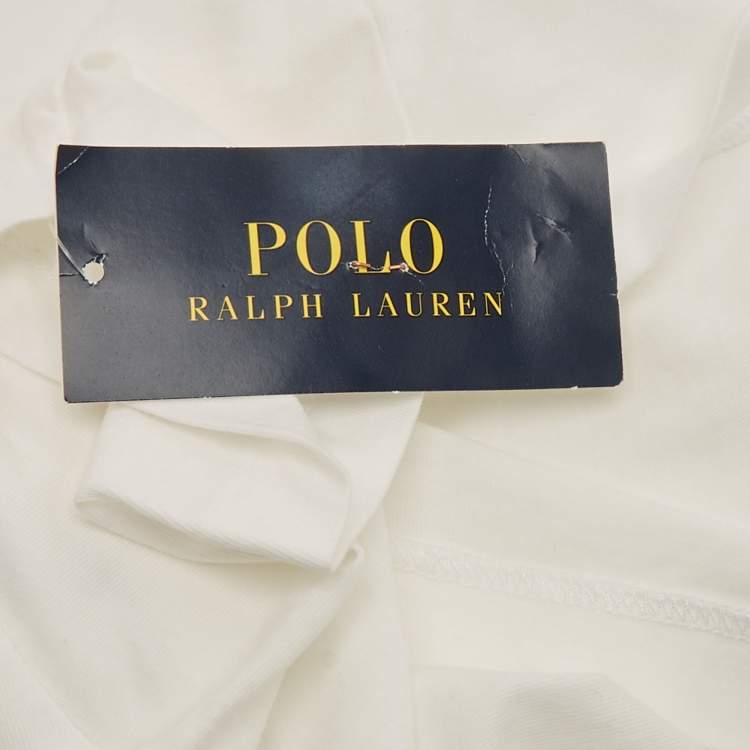 Pre Owned Polo Ralph Lauren Kids White Logo Print Jersey T-Shirt 3 Yrs
