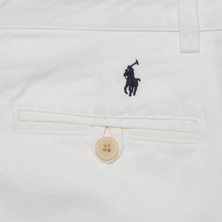 Pre Owned Polo Ralph Lauren Boys White Cotton Skinny Preppy Pants 12 Yrs