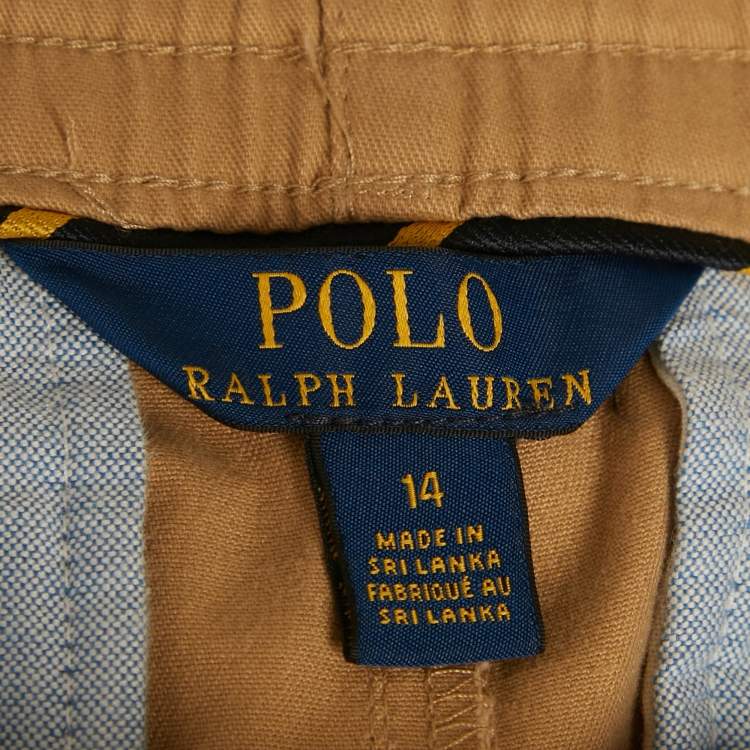 Pre Owned Polo Ralph Lauren Boys Brown Embroidered Shorts 14Yrs