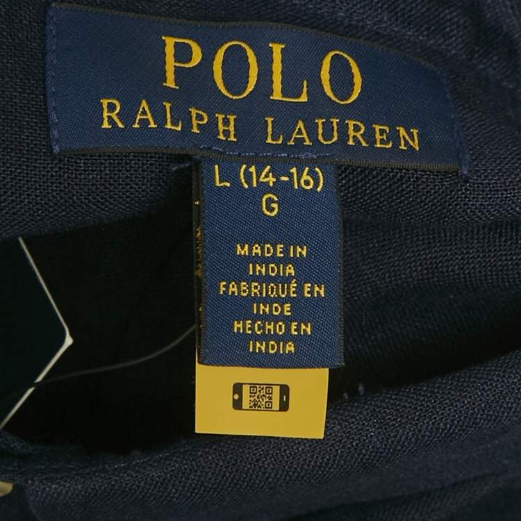 Pre Owned قميص بولو من رالف لورين قطن مخطط وردي بقصة ضيقة وأزرار أمامية مقاس متوسط (ميديوم)