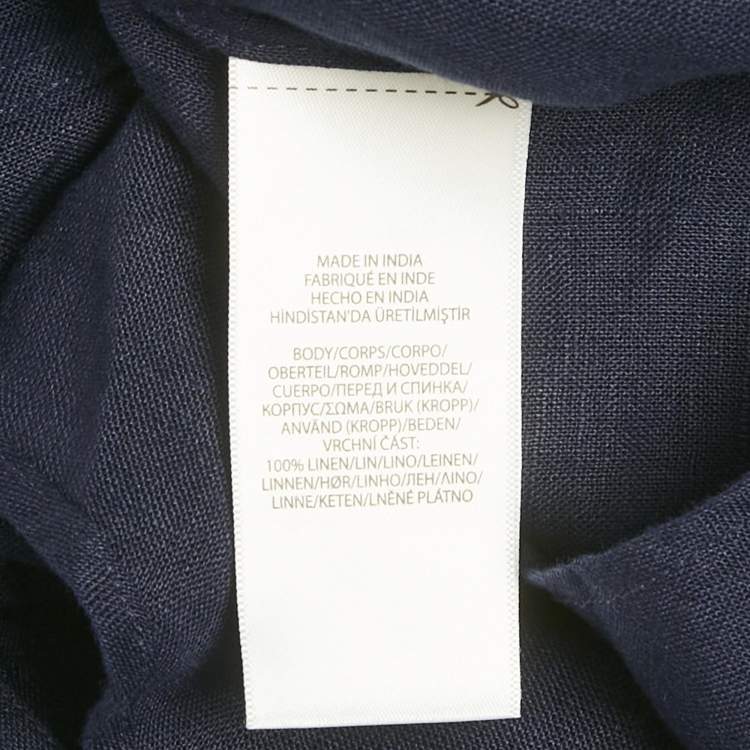 Pre Owned قميص بولو من رالف لورين قطن مخطط وردي بقصة ضيقة وأزرار أمامية مقاس متوسط (ميديوم)