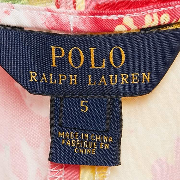 Pre Owned Polo Ralph Lauren Kids Multicolor Floral Print Cotton Trousers 5 Yrs