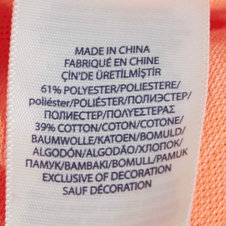 Pre Owned Polo Ralph Lauren Kids Orange Pique Flared Polo Dress 3 Yrs 