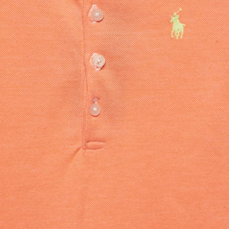 Pre Owned Polo Ralph Lauren Kids Orange Pique Flared Polo Dress 3 Yrs 