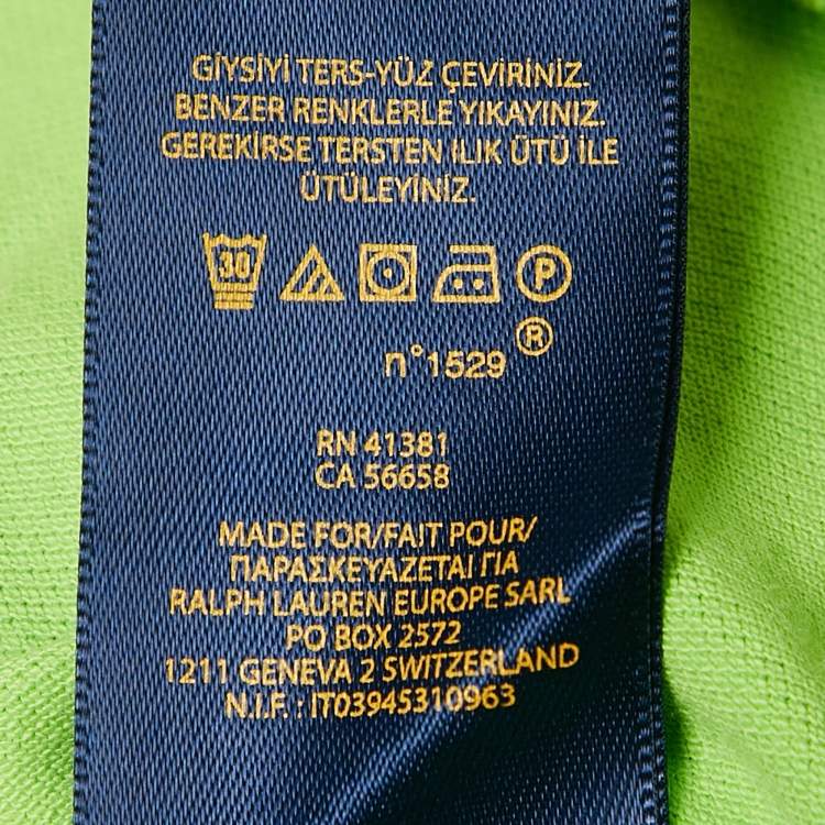 Pre Owned Polo Ralph Lauren Green Pique Cotton Pleated Polo Dress L 12-14 Yrs 