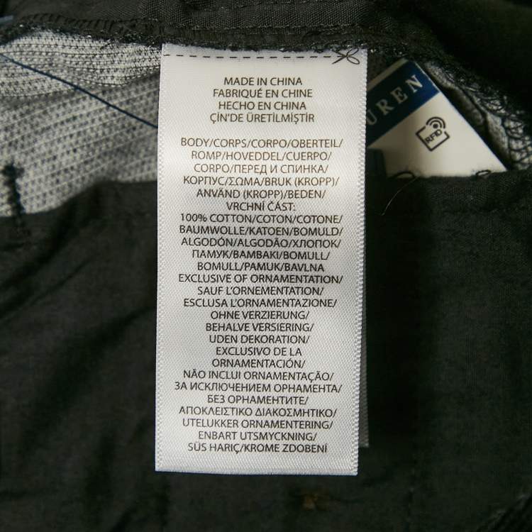Pre Owned Polo Ralph Lauren Kids Black Bear Print Corduroy Pants 10 Yrs