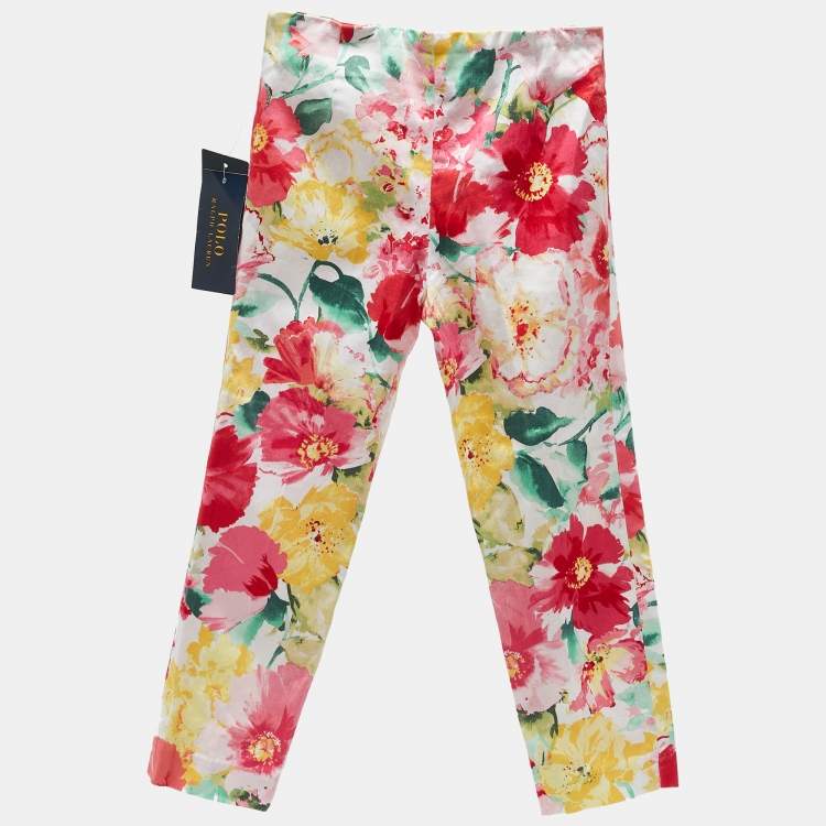 Pre Owned Polo Ralph Lauren Multicolor Floral Print Cotton Trousers 5 Yrs