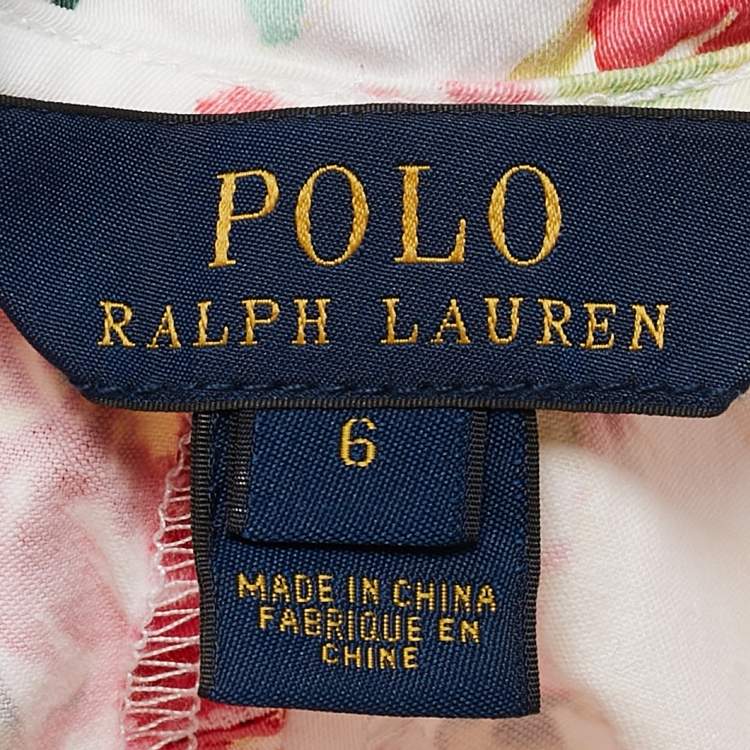 Pre Owned Polo Ralph Lauren Kids Multicolor Floral Print Cotton Chino Pants 6 Years