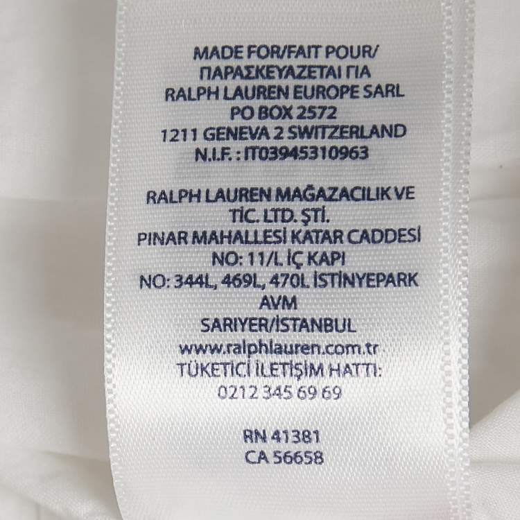 Pre Owned Polo Ralph Lauren Kids White Broderie Anglaise Cotton Skirt and Top Set 6 Yrs 
