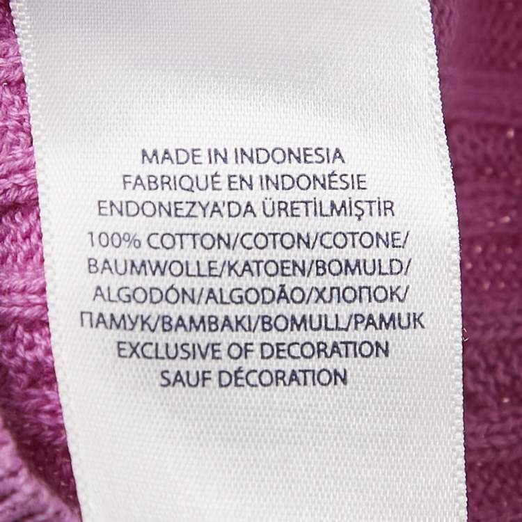 Pre Owned Polo Ralph Lauren Purple Mini Cable Knit Button Front Cardigan 3 Yrs