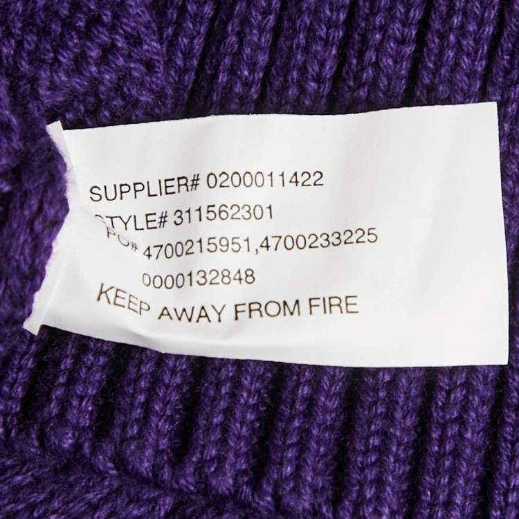 Pre Owned Polo Ralph Lauren Kids College Purple Cotton Cable Knit Sweater 3 Yrs