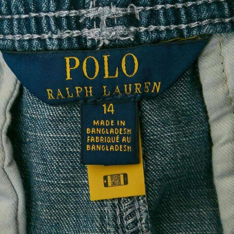 Pre Owned Polo Ralph Lauren Kids Blue Denim Shorts 14Yrs
