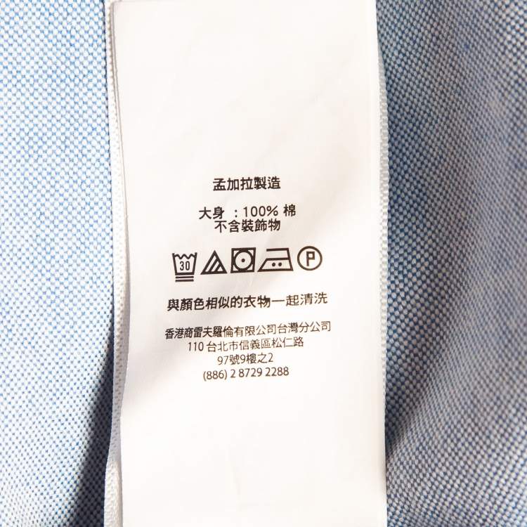 Pre Owned Polo Ralph Lauren Blue Cotton Button Front Shirt 8Yrs