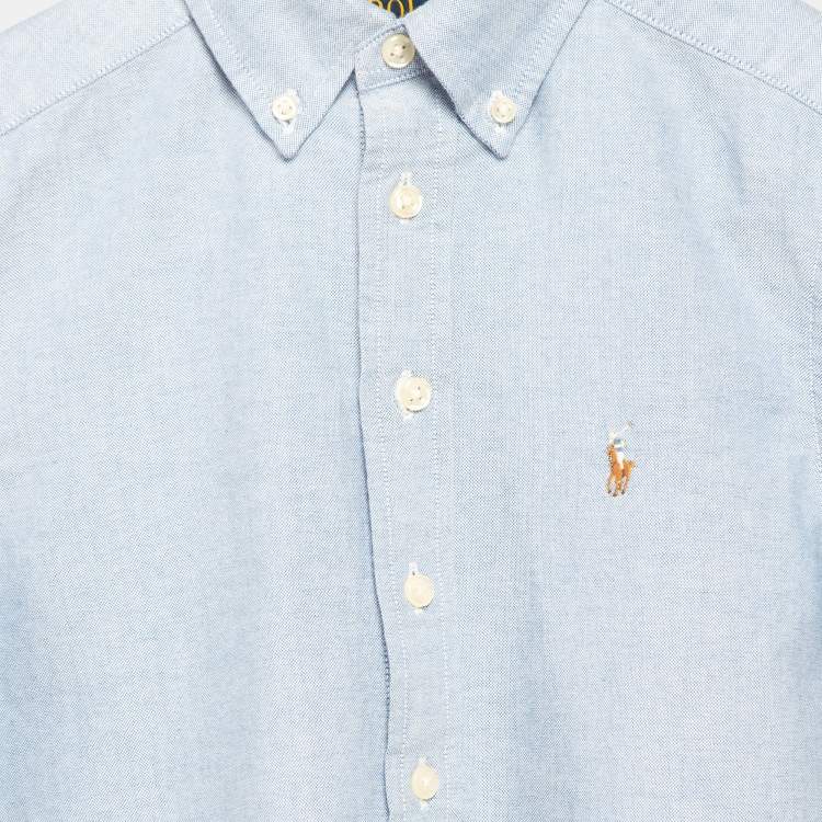 Pre Owned Polo Ralph Lauren Blue Cotton Button Front Shirt 8Yrs