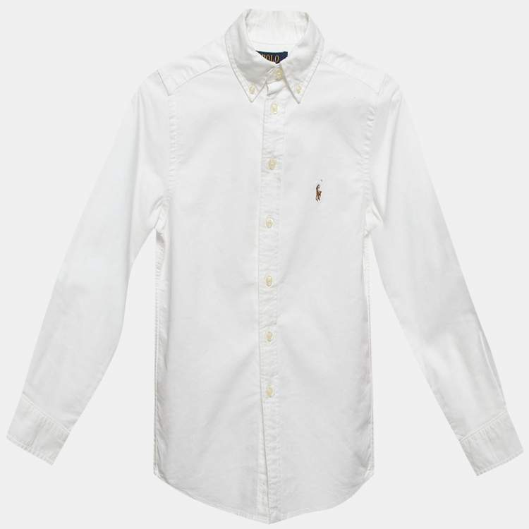 Pre Owned Polo Ralph Lauren White Cotton Button Front Shirt 6-7 Yrs