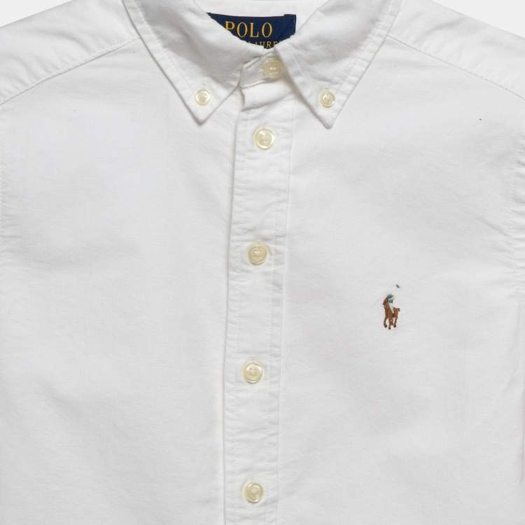 Pre Owned Polo Ralph Lauren White Cotton Button Front Shirt 6-7 Yrs