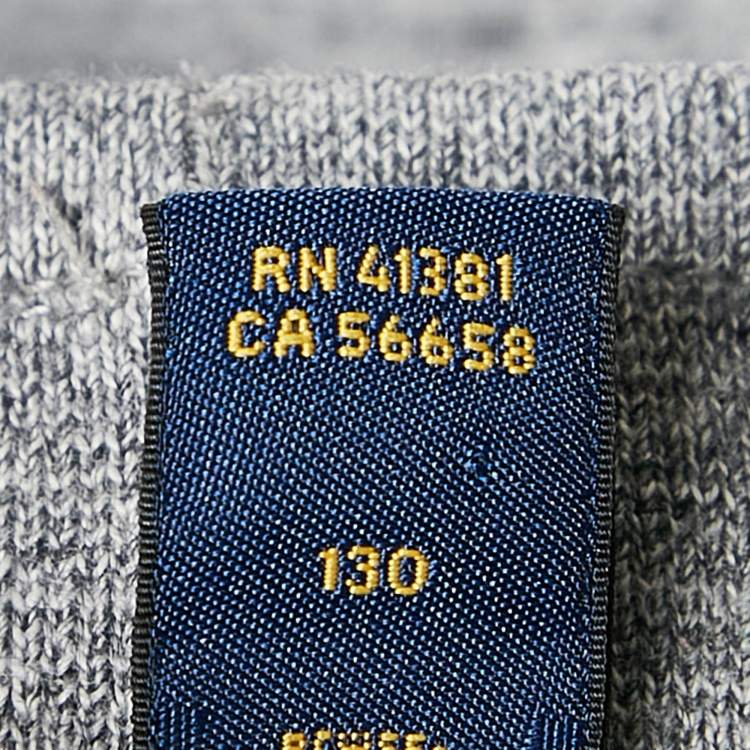 Pre Owned Polo Ralph Lauren Kids Grey Melange Knit Jogger Pants Size 7 Yrs 