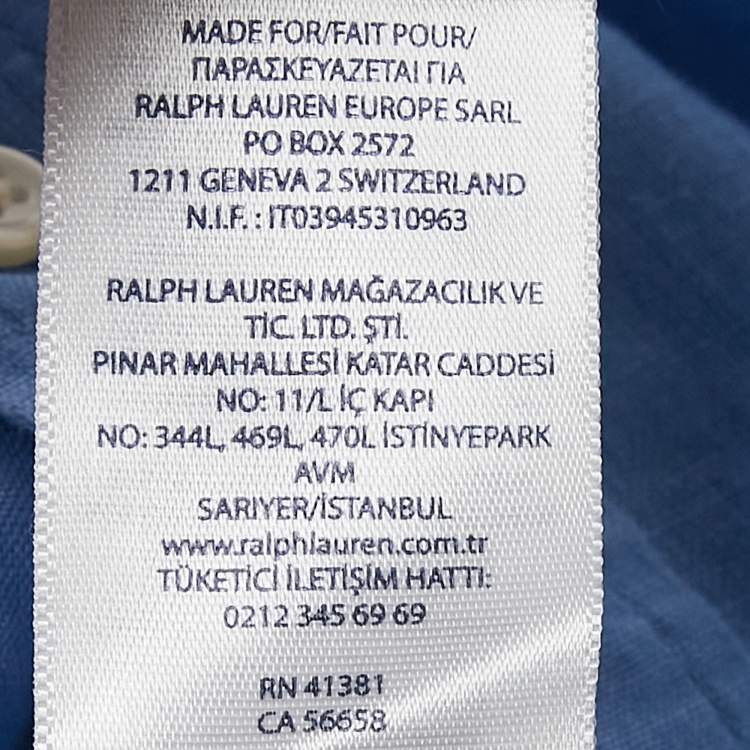Pre Owned Polo Ralph Lauren Blue Linen Button Front Shirt 6 Yrs