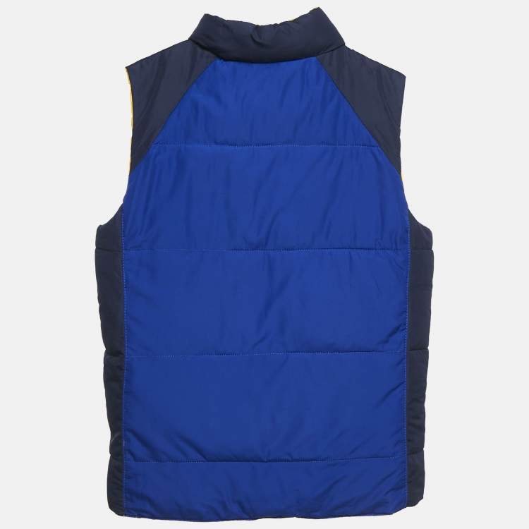 Pre Owned Polo Ralph Lauren Kids Blue/Yellow Synthetic Reversible Puffer Vest 6 Yrs 