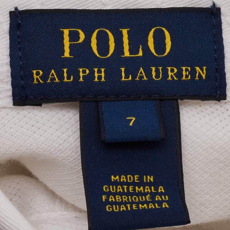 Pre Owned Polo Ralph Lauren Kids Embroidered Pique Polo T-Shirt 7 Yrs