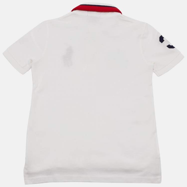 Pre Owned Polo Ralph Lauren Kids Embroidered Pique Polo T-Shirt 7 Yrs