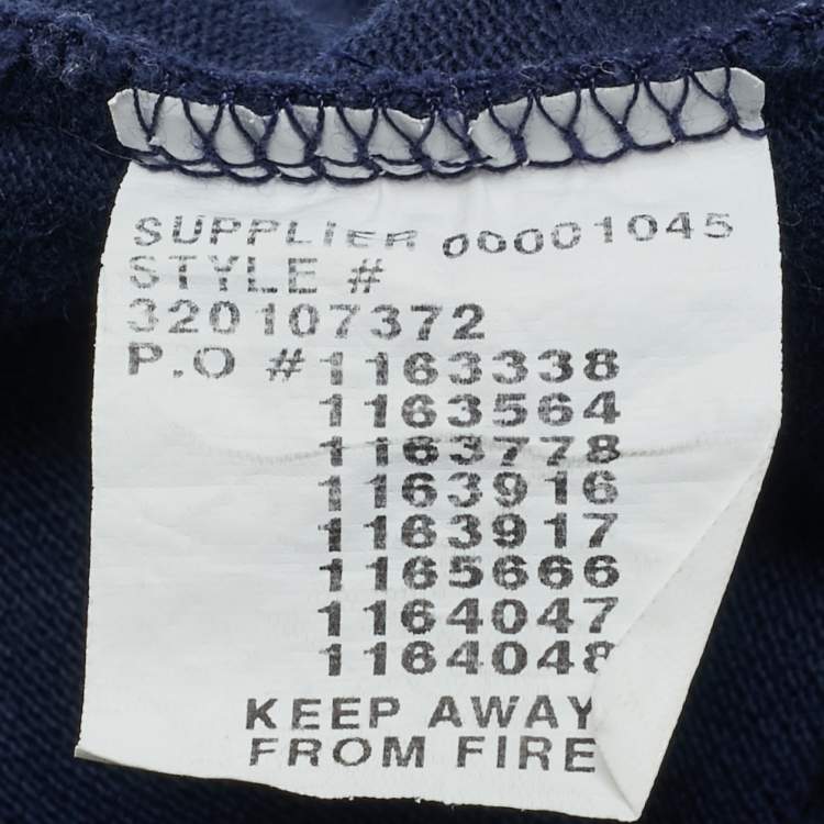 Pre Owned Polo Ralph Lauren Kids Navy Blue Embroidered Pique Polo T-Shirt 9M