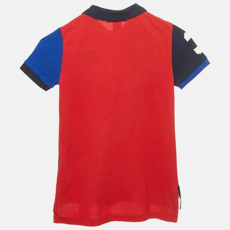 Pre Owned Polo Ralph Lauren Kids Colorblocked Cotton Pique Polo T-Shirt 6 Yrs