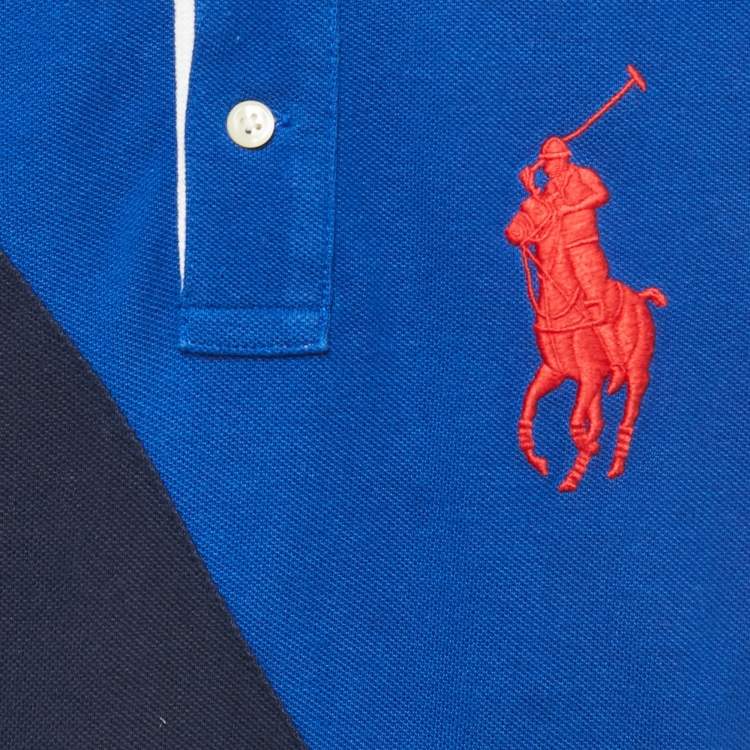Pre Owned Polo Ralph Lauren Kids Colorblocked Cotton Pique Polo T-Shirt 6 Yrs
