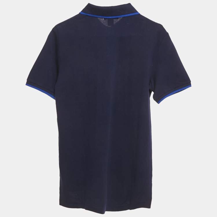 Pre Owned Polo Ralph Lauren Kids Navy Blue Embroidered Crest Cotton Polo T-shirt L (14-16) Yrs