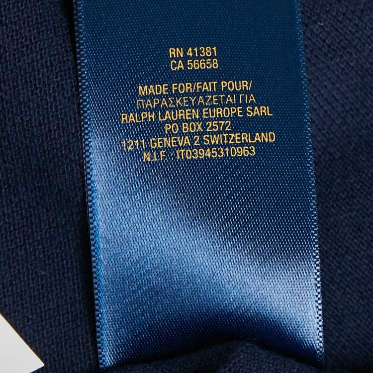 Pre Owned Polo Ralph Lauren Kids Navy Blue Embroidered Crest Cotton Polo T-shirt L (14-16) Yrs
