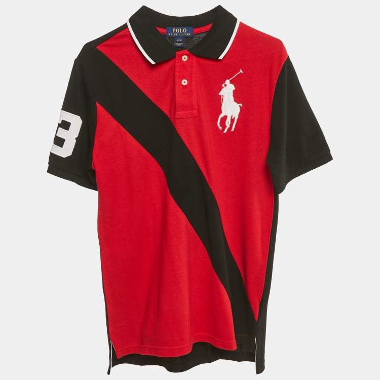 Pre Owned Polo Ralph Lauren Kids Black Embroidered Pony Cotton Polo T-Shirt L (14-16) Yrs   