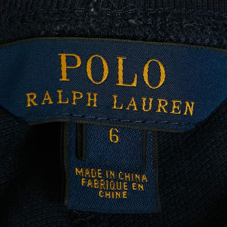 Pre Owned Polo Ralph Lauren Kids Navy Blue Logo Embroidered Cotton Shorts 6 yrs 