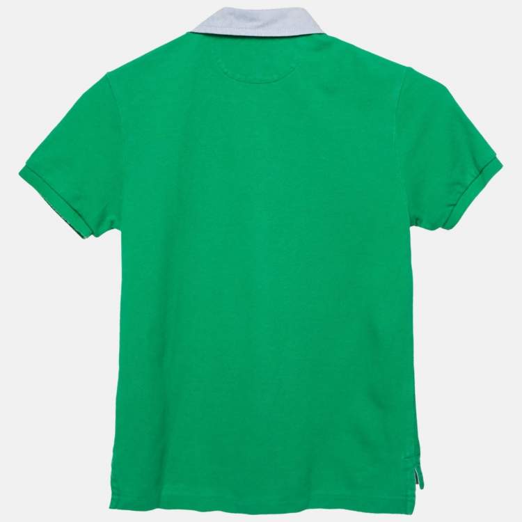 Pre Owned Polo Ralph Lauren Kids Green Logo Embroidered Cotton Polo T-Shirt 6Yrs 