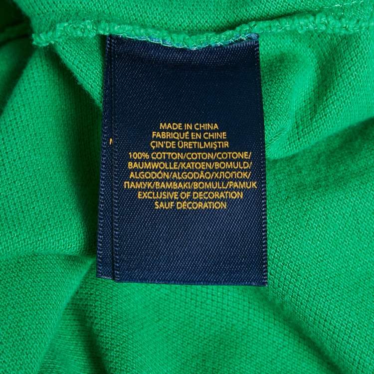 Pre Owned Polo Ralph Lauren Kids Green Logo Embroidered Cotton Polo T-Shirt 6Yrs 