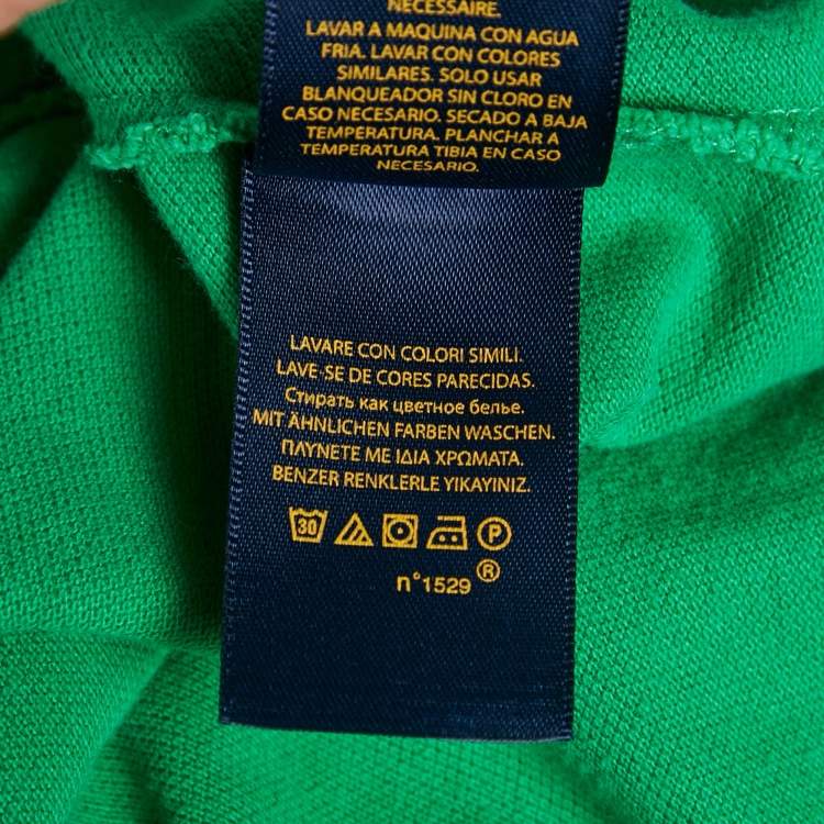 Pre Owned Polo Ralph Lauren Kids Green Logo Embroidered Cotton Polo T-Shirt 6Yrs 