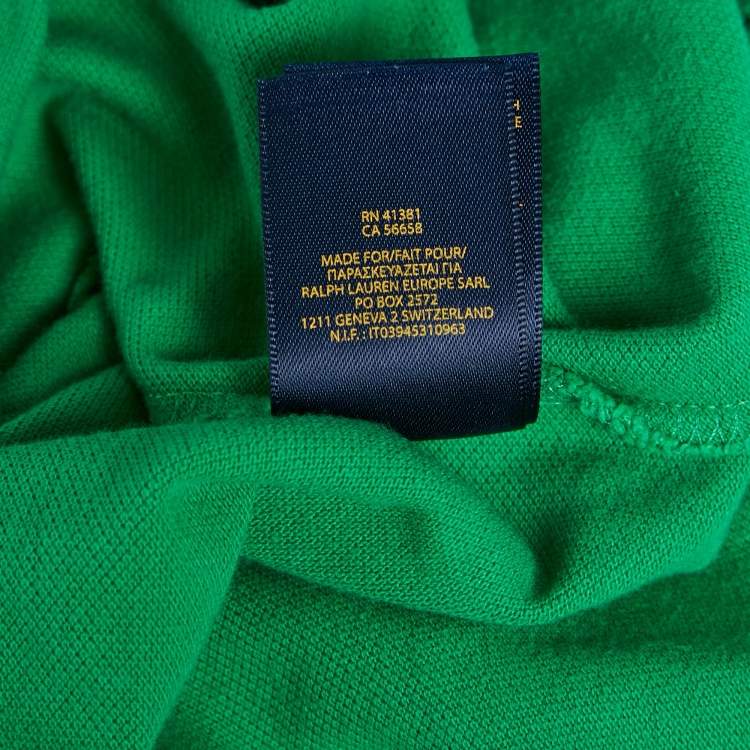 Pre Owned Polo Ralph Lauren Kids Green Logo Embroidered Cotton Polo T-Shirt 6Yrs 