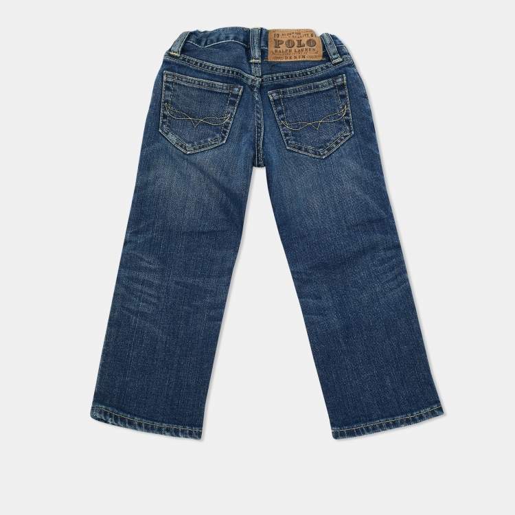 Pre Owned Polo Ralph Lauren Kids Navy Blue Faded Denim Jeans 2 Yrs