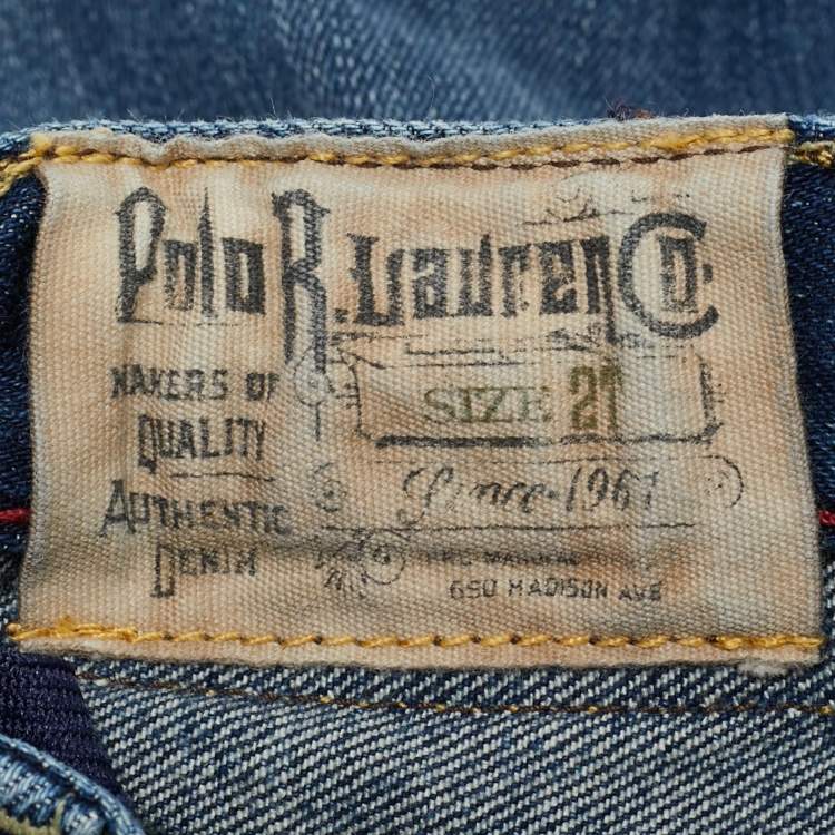 Pre Owned Polo Ralph Lauren Kids Navy Blue Faded Denim Jeans 2 Yrs