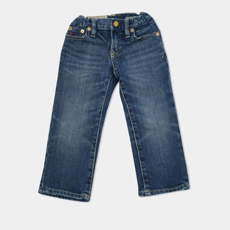 Pre Owned Polo Ralph Lauren Kids Navy Blue Faded Denim Jeans 2 Yrs