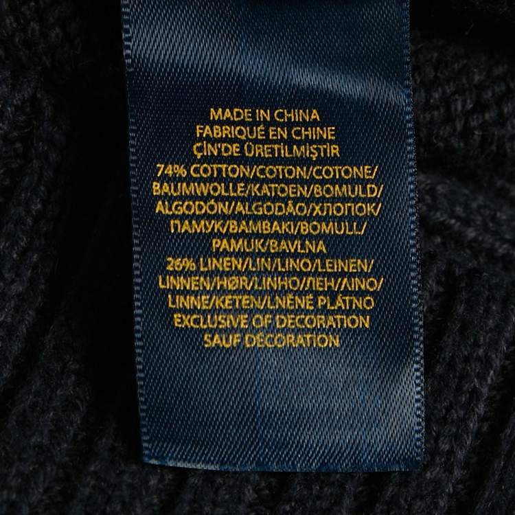 Pre Owned Polo Ralph Lauren Kids Navy Blue Knit Pirate Patch Sweater 14-16 Yrs 