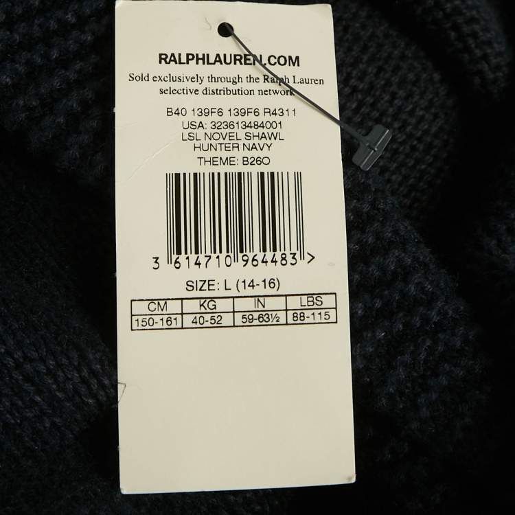 Pre Owned Polo Ralph Lauren Kids Navy Blue Knit Pirate Patch Sweater 14-16 Yrs 