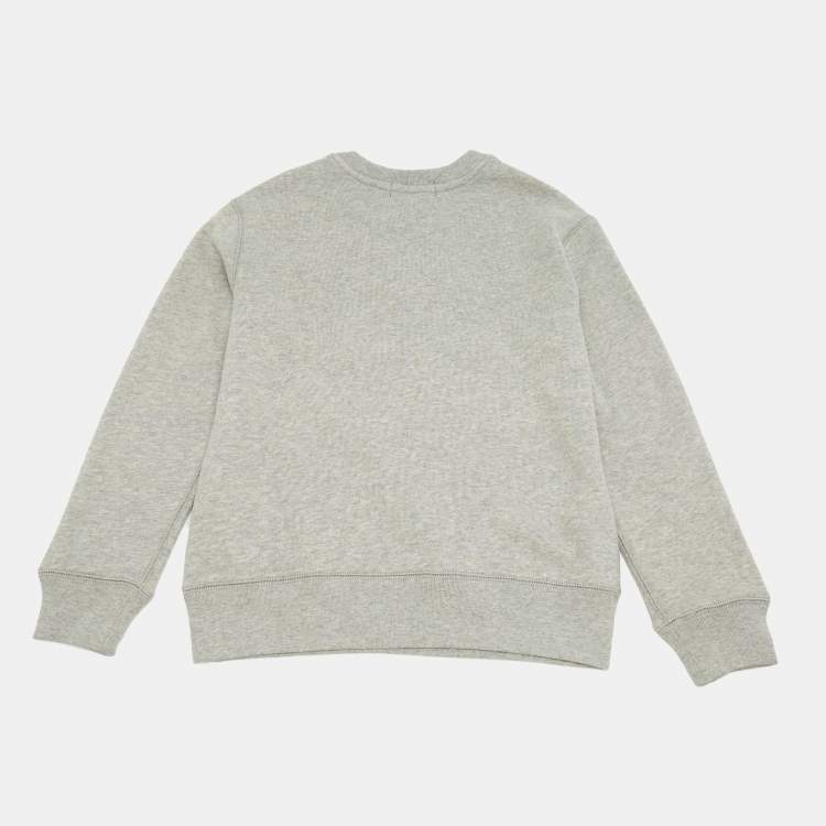 Pre Owned Polo Ralph Lauren Kids Cotton Knit Logo Patch Sweatshirt 8Yrs 