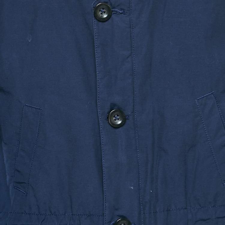 Pre Owned Polo Ralph Lauren Navy Blue Cotton Blend Detachable Interior Vest Zip-Up Hoodie Jacket 7 Yrs