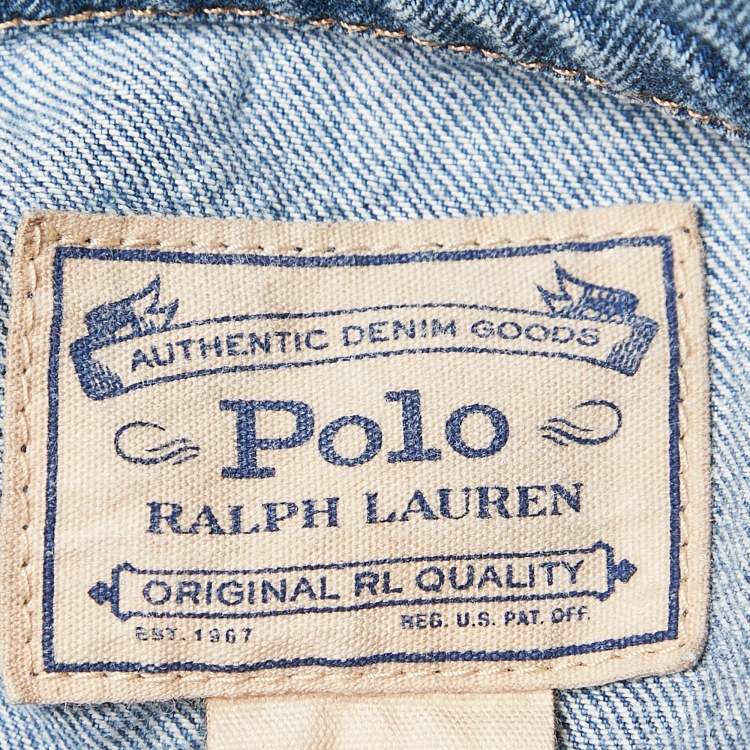Pre Owned Polo Ralph Lauren Blue Denim Raw Edge Detail Jacket 8 Yrs