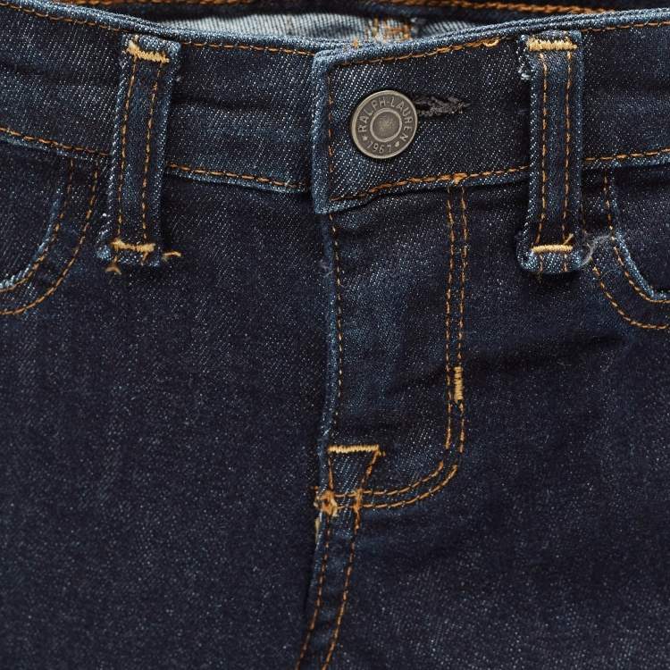 Pre Owned Polo Ralph Lauren Kids Navy Blue Denim Aubrie Legging Jeans 6 Yrs