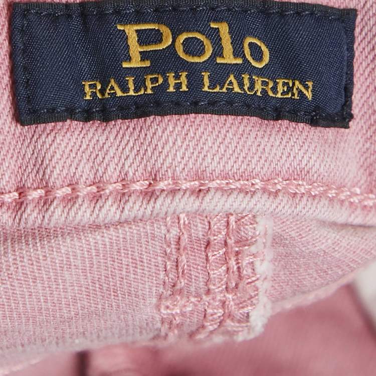 Pre Owned Polo Ralph Lauren Kids Pink Denim Tompkins Skinny Jeans 10 Yrs Waist 24"