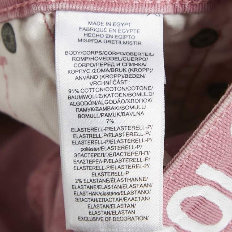 Pre Owned Polo Ralph Lauren Kids Pink Denim Tompkins Skinny Jeans 10 Yrs Waist 24"